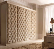 Wooden wardrobe with recessed stitched doors - Vitrine Furniture - Furniture