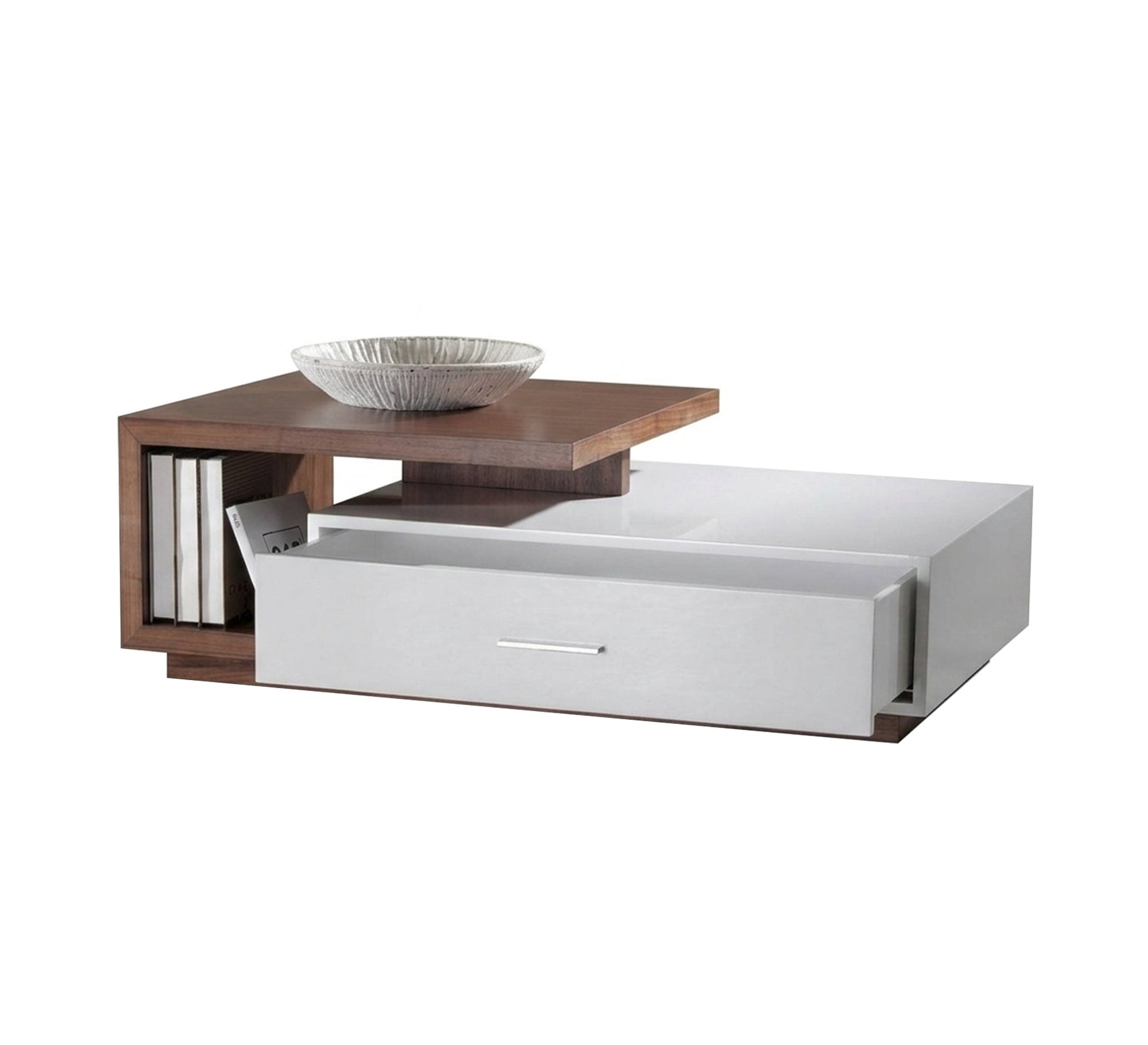 Wooden white and brown center table - Vitrine Furniture - Coffee Tables