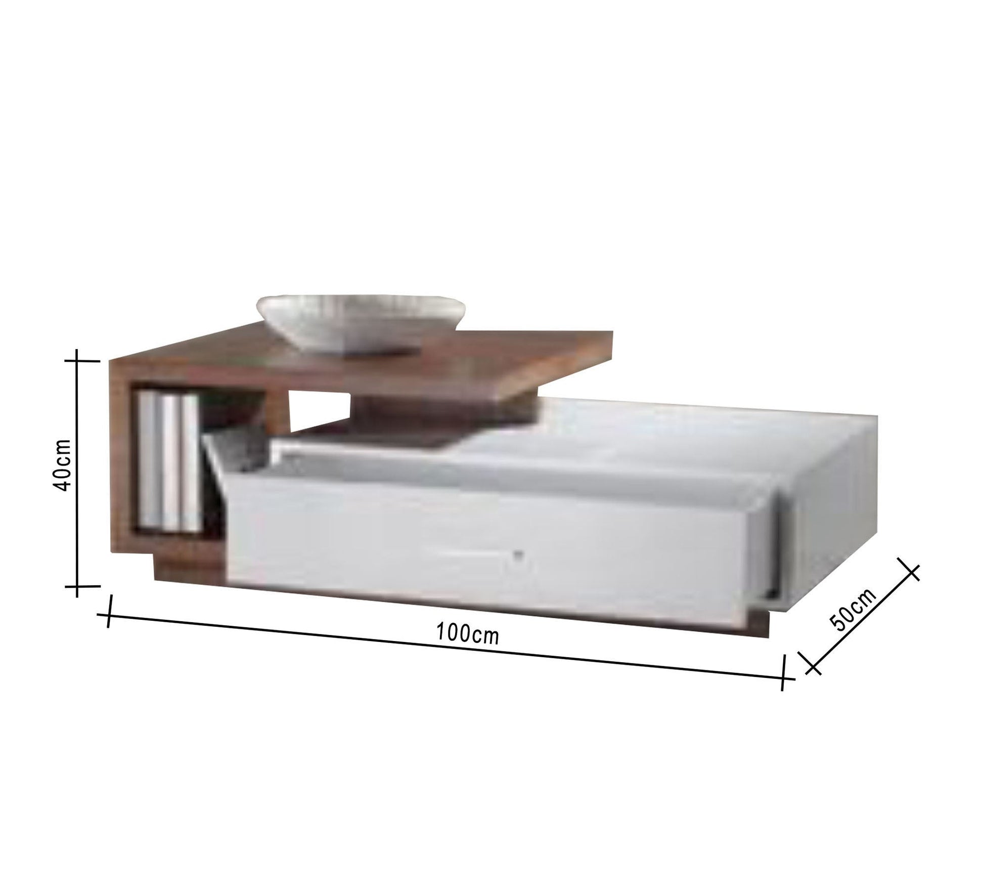 Wooden white and brown center table - Vitrine Furniture - Furniture