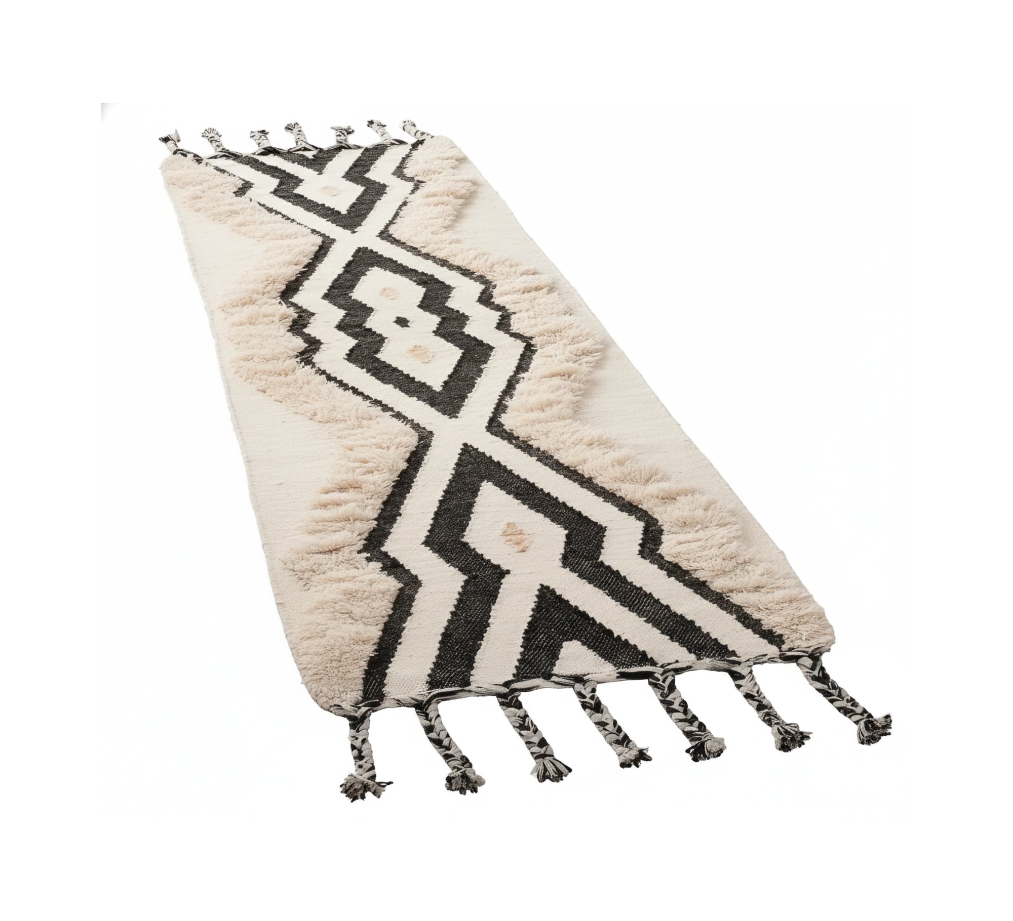 Wool rug with beige and brown patterns - Vitrine Furniture - Accessories