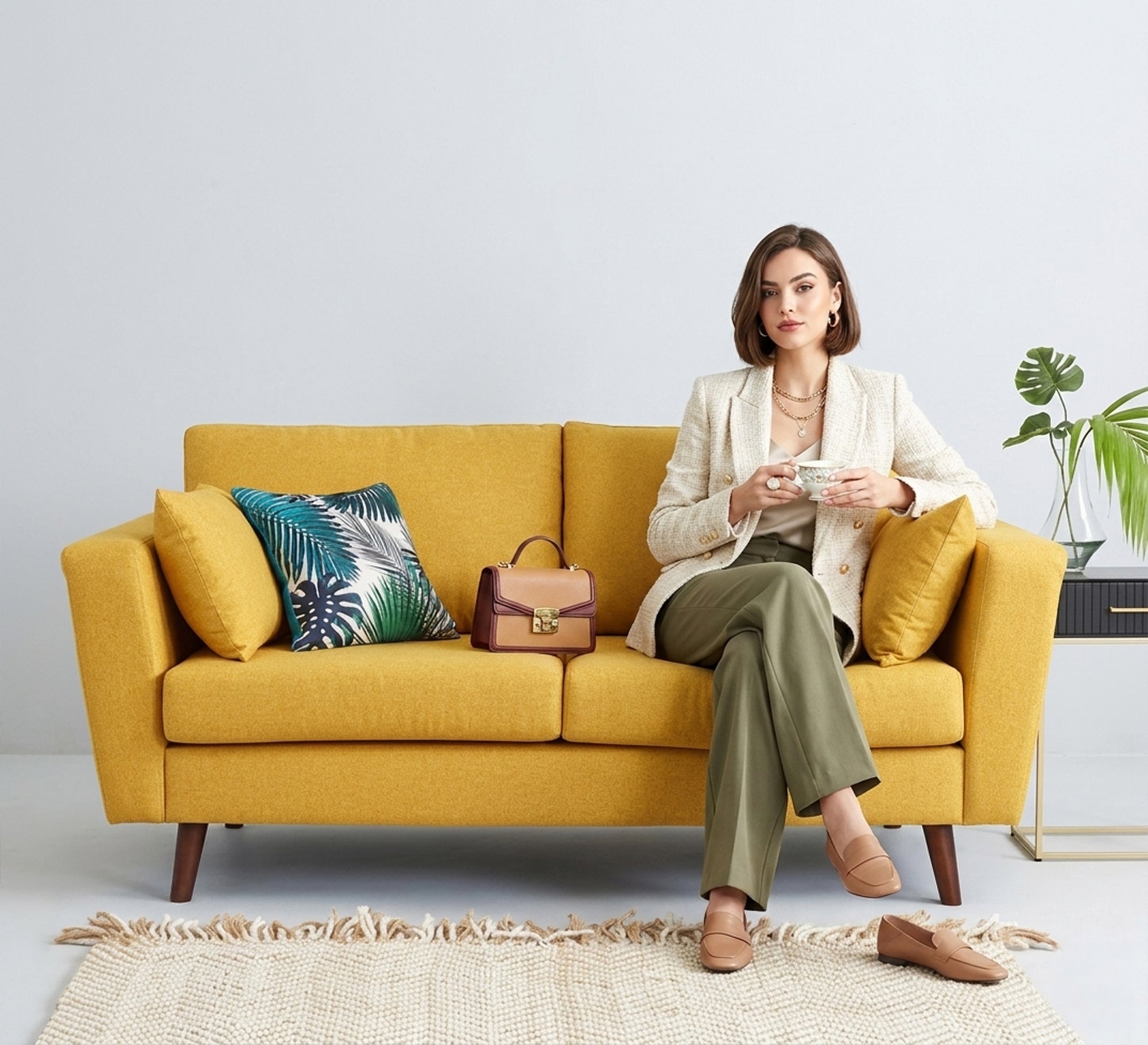 Yellow Couple Sofa: Cozy, Stylish, Vibrant Comfort - Vitrine Furniture - Sofas
