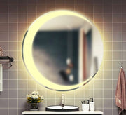 Yellow LED crescent - shaped mirror - Vitrine Furniture - Décor