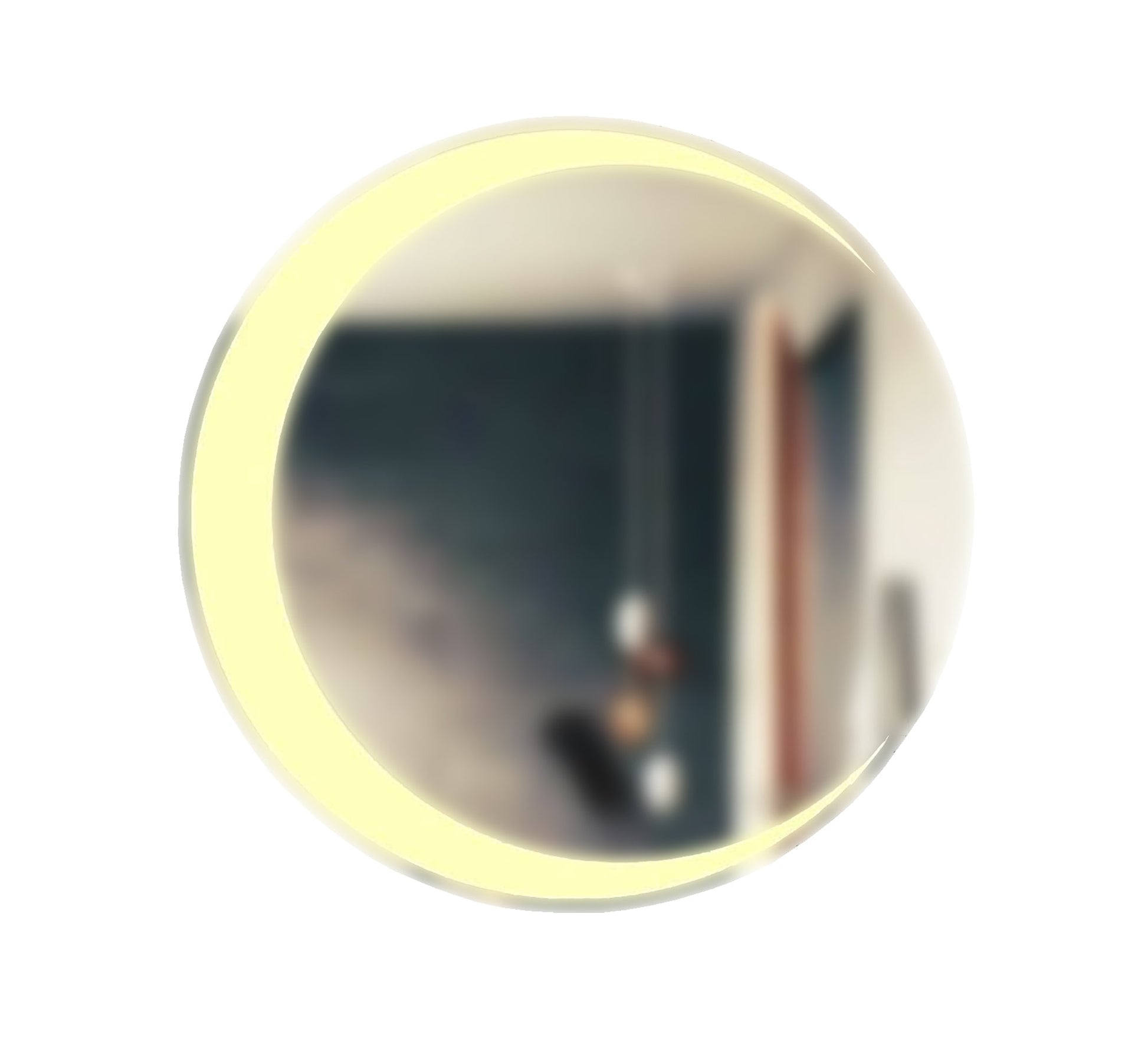 Yellow LED crescent - shaped mirror - Vitrine Furniture - Décor