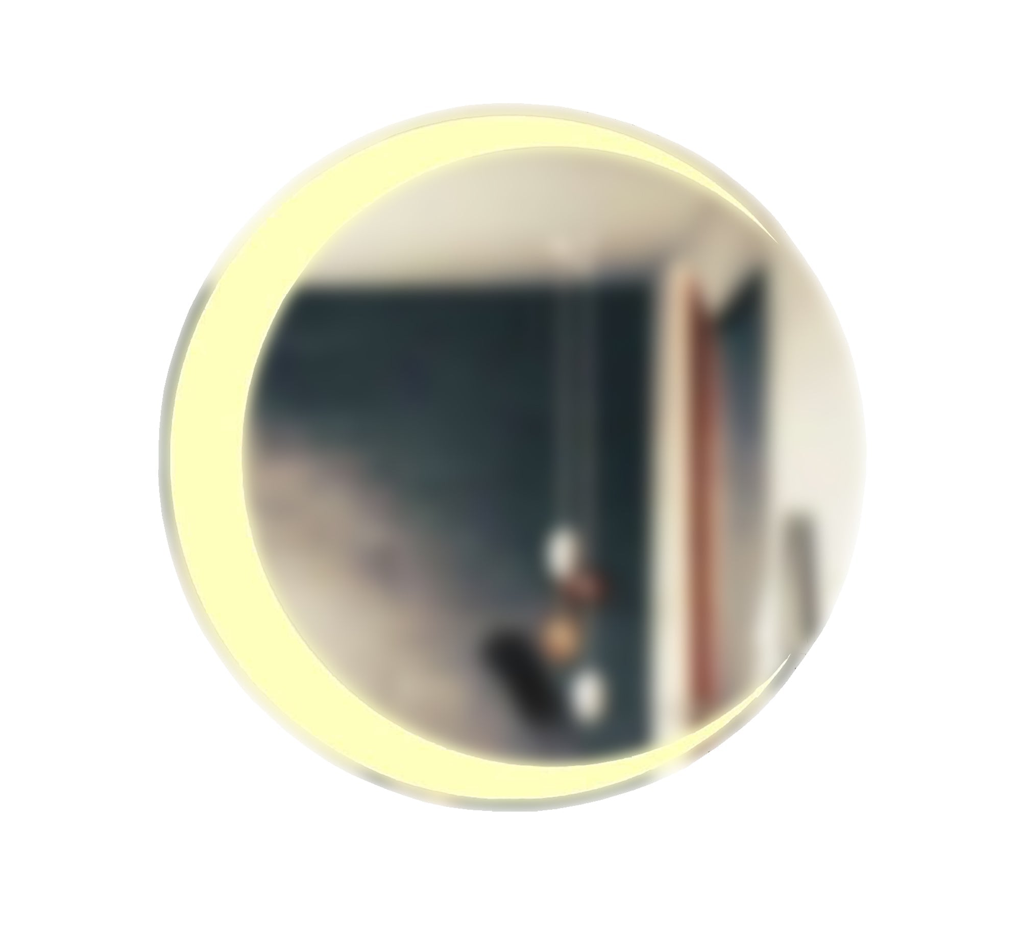 Yellow LED crescent - shaped mirror - Vitrine Furniture - Décor