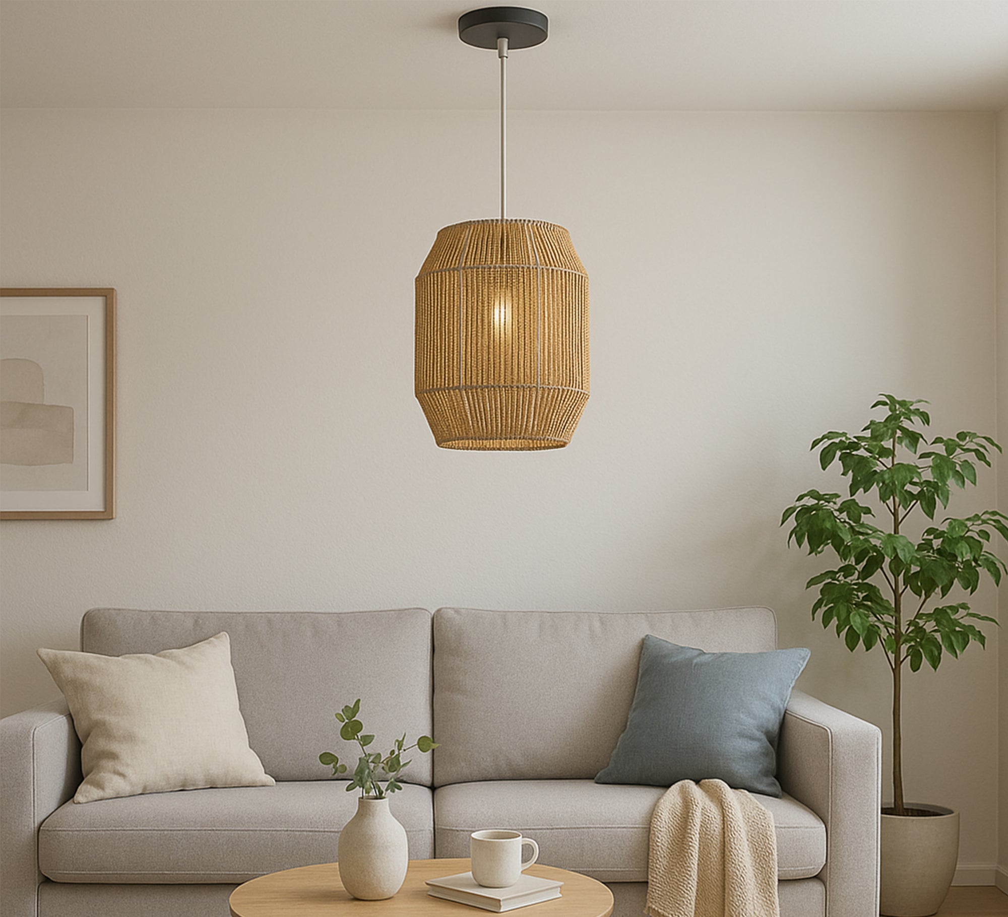 Yellow macrame pendant light - Vitrine Furniture - Lighting