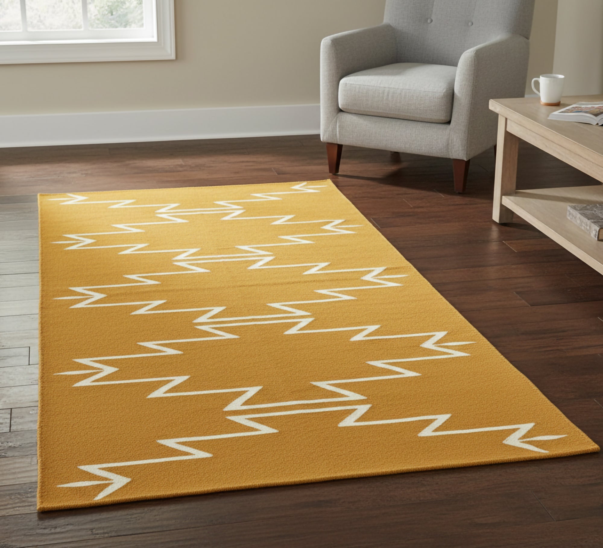 Yellow zigzag rug - Vitrine Furniture - Accessories