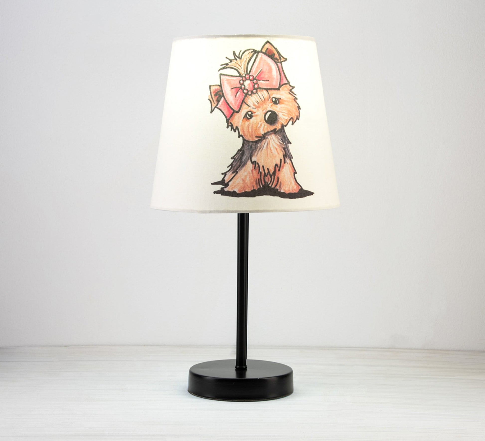 Yorkshire Terrier Lamp: Cute and cuddly design with a black base - Vitrine Furniture - Lighting