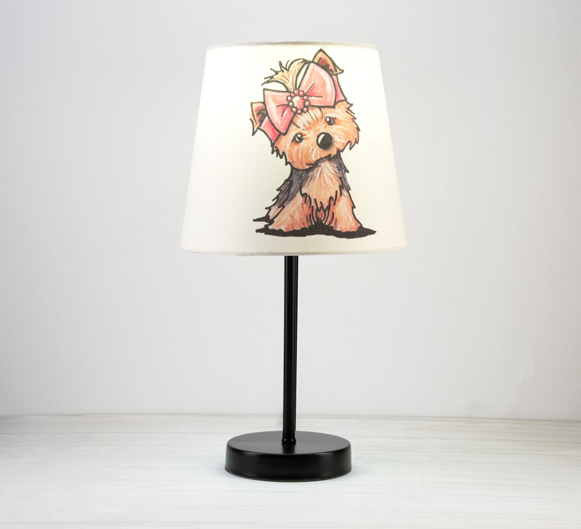 Yorkshire Terrier Lamp: Cute and cuddly design with a black base - Vitrine Furniture - Lighting