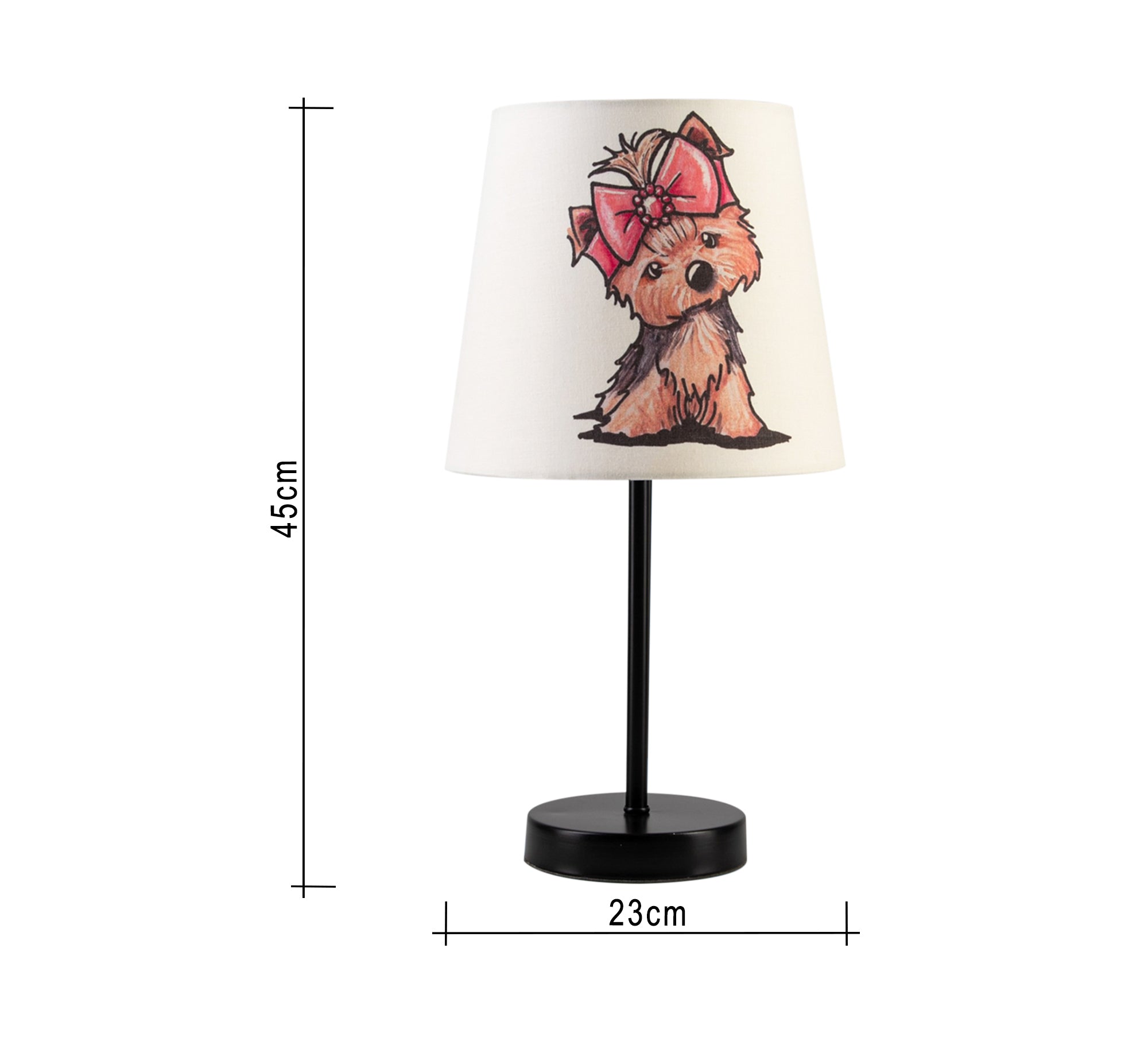 Yorkshire Terrier Lamp: Cute and cuddly design with a black base - Vitrine Furniture - Lighting