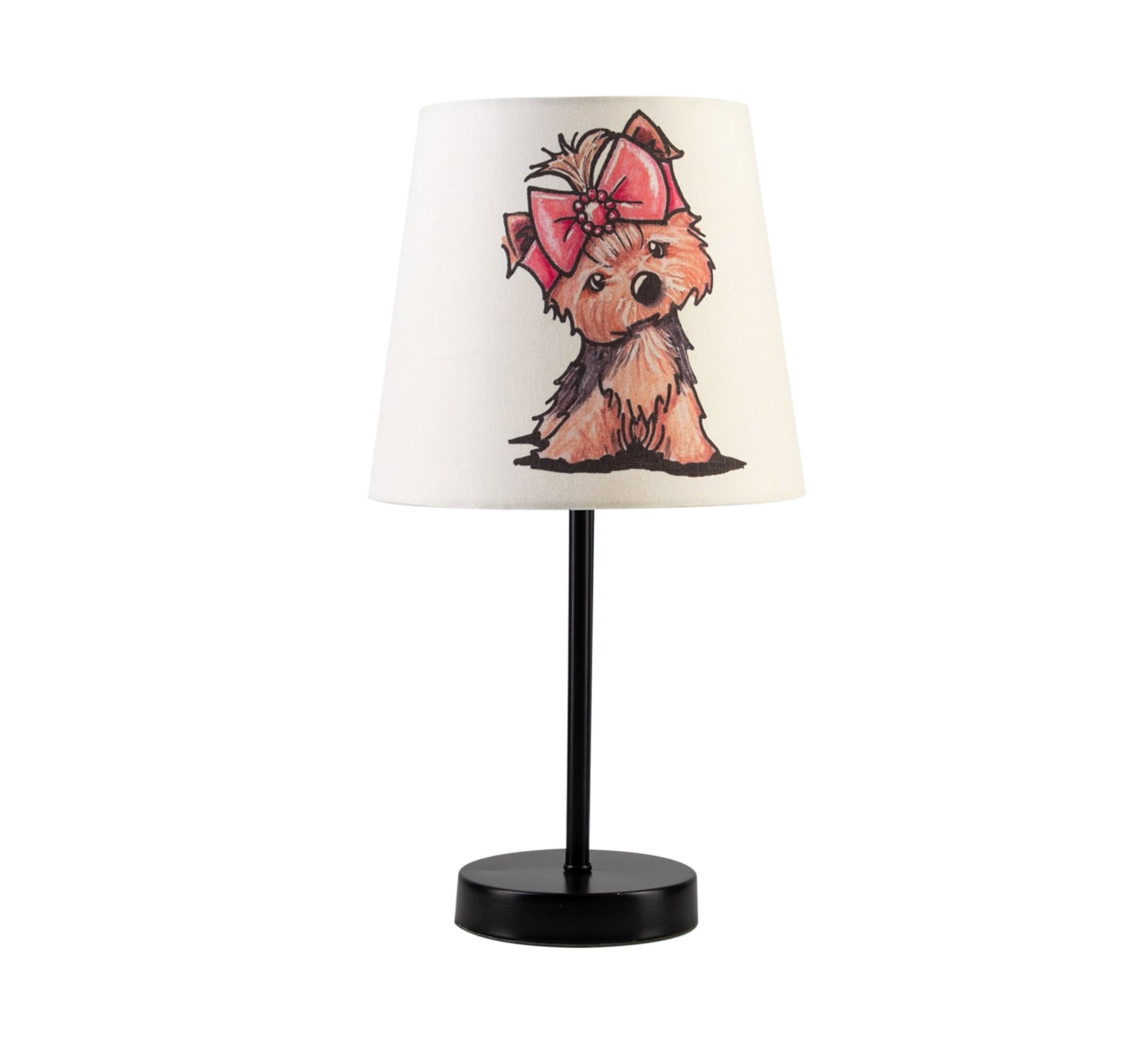 Yorkshire Terrier Lamp: Cute and cuddly design with a black base - Vitrine Furniture - Lighting