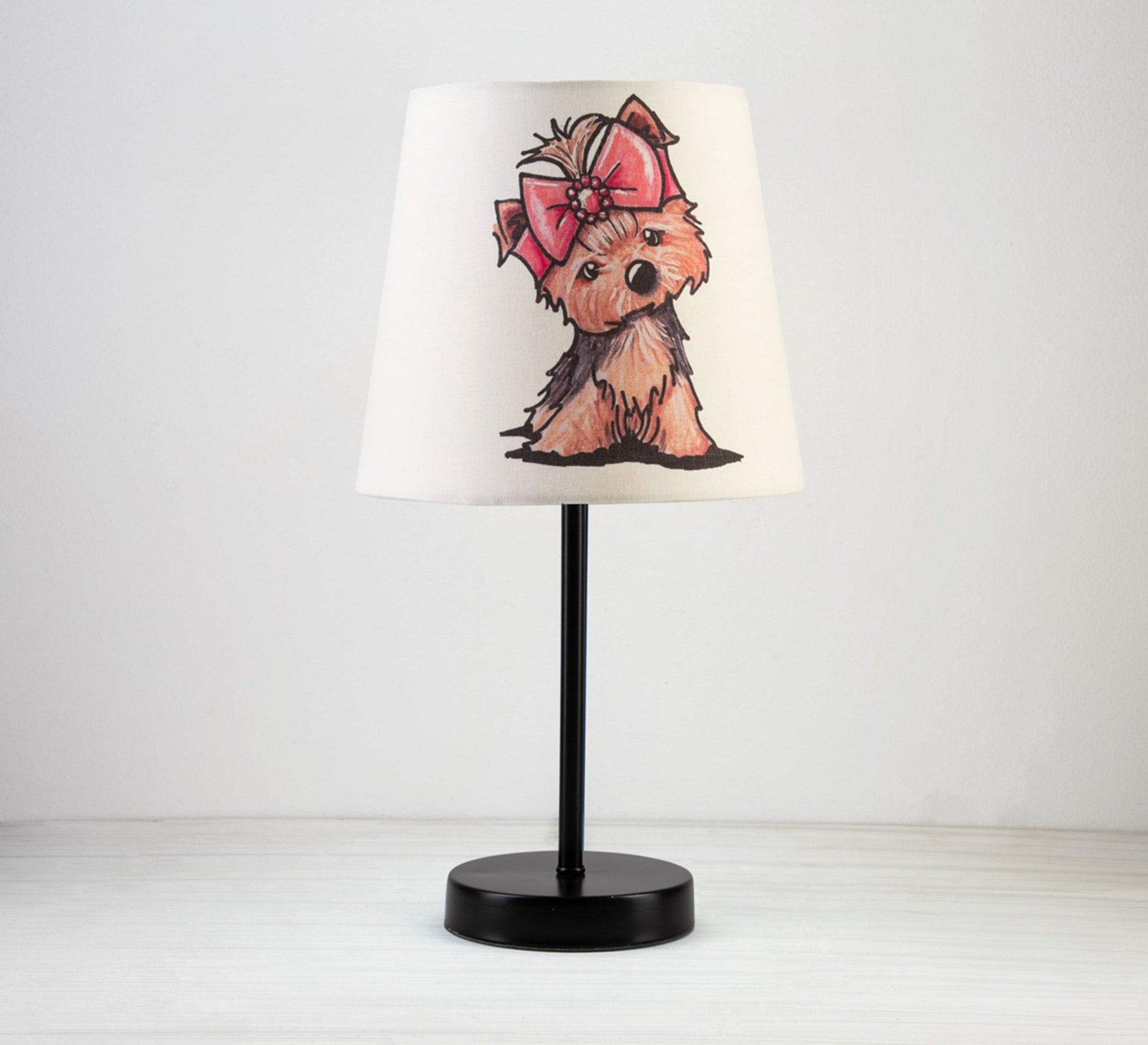 Yorkshire Terrier Lamp: Cute and cuddly design with a black base - Vitrine Furniture - Lighting