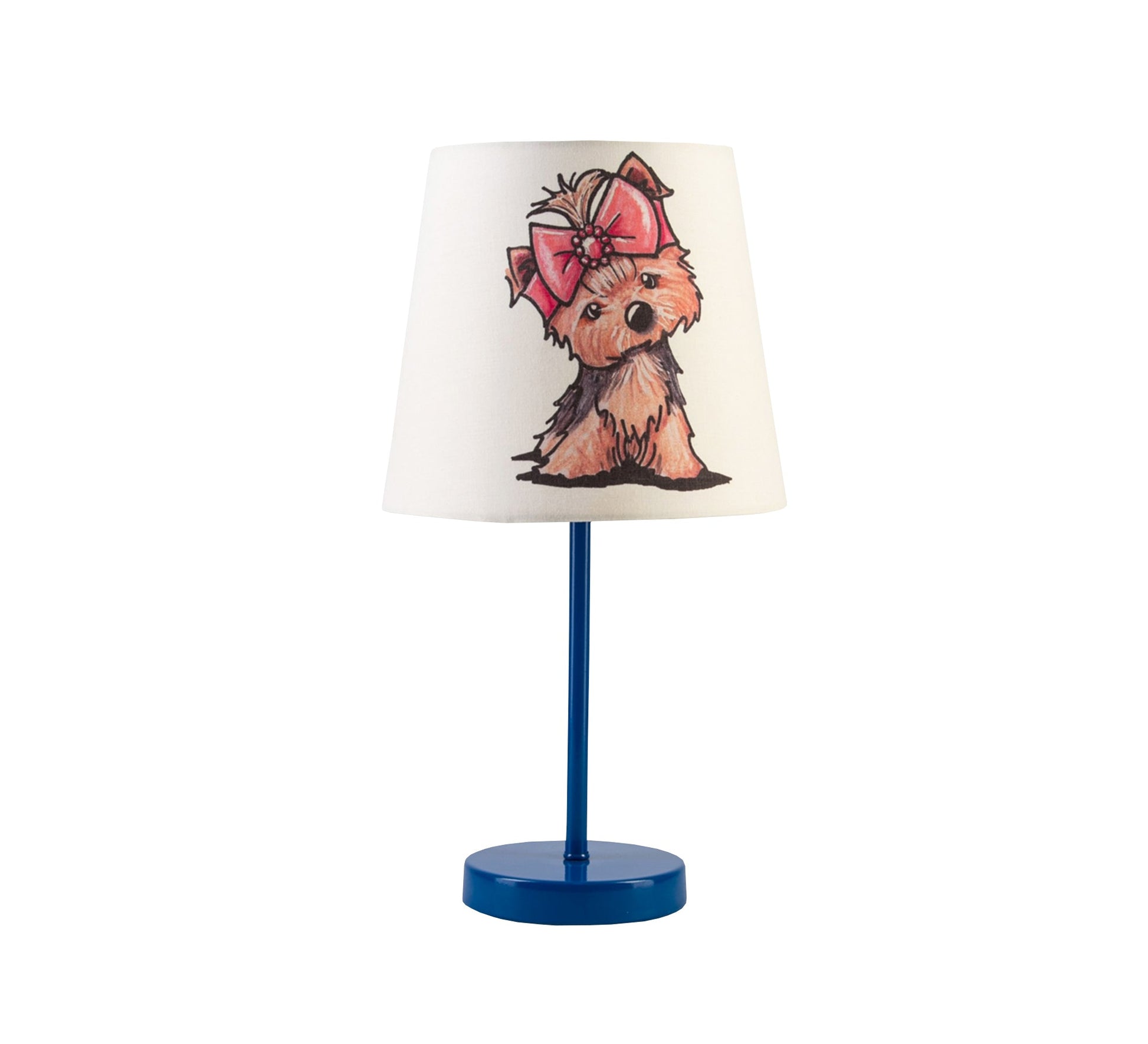 Yorkshire Terrier Lamp: Cute and cuddly design with a blue base - Vitrine Furniture - Lighting