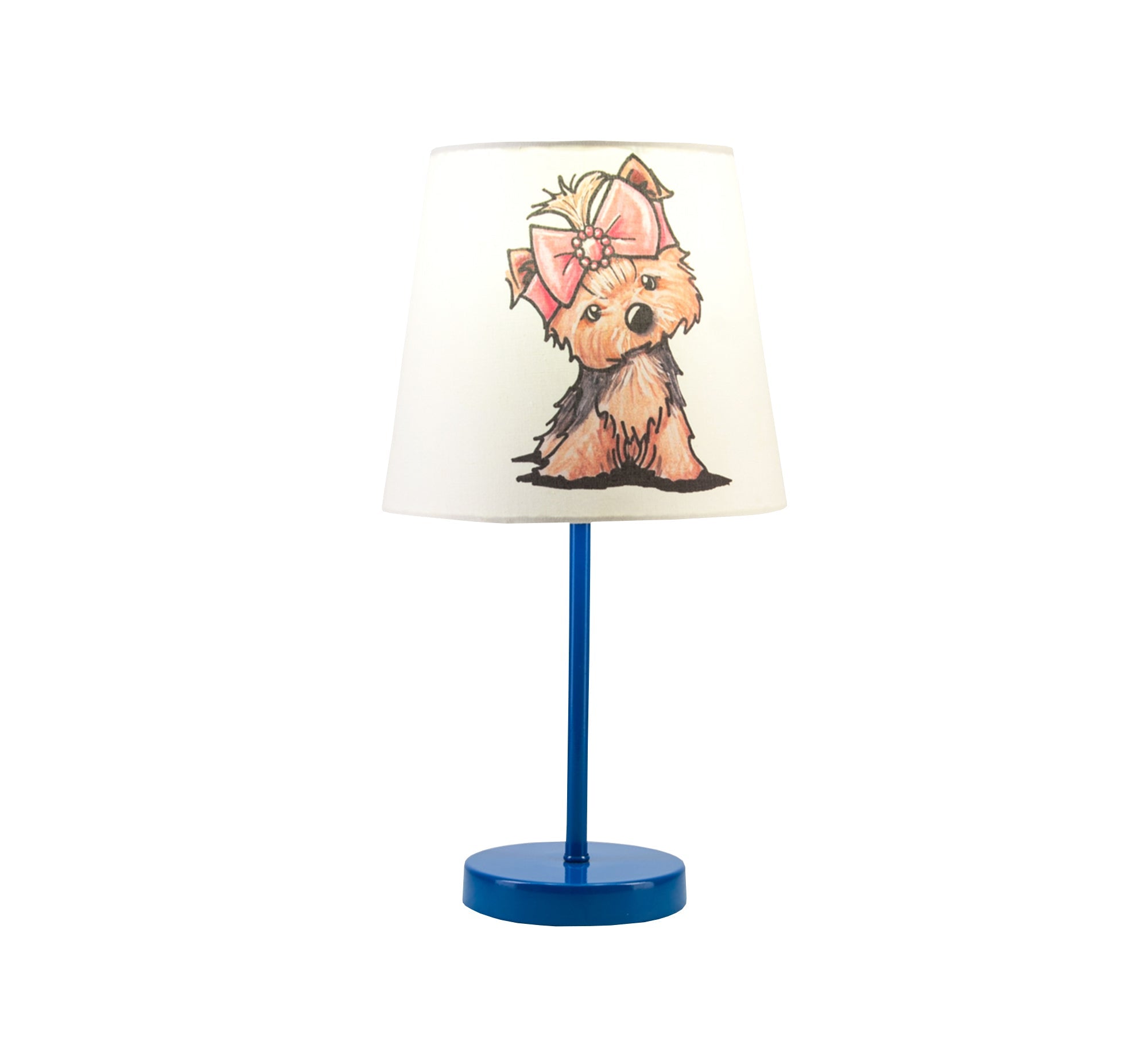 Yorkshire Terrier Lamp: Cute and cuddly design with a blue base - Vitrine Furniture - Lighting