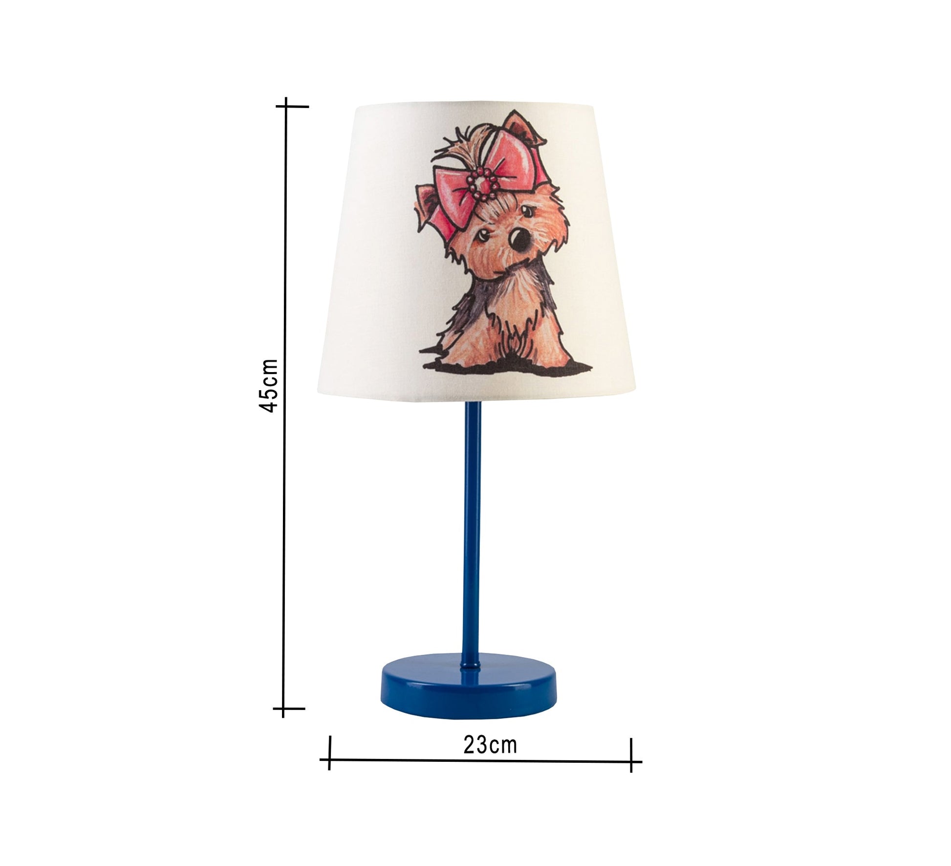 Yorkshire Terrier Lamp: Cute and cuddly design with a blue base - Vitrine Furniture - Lighting