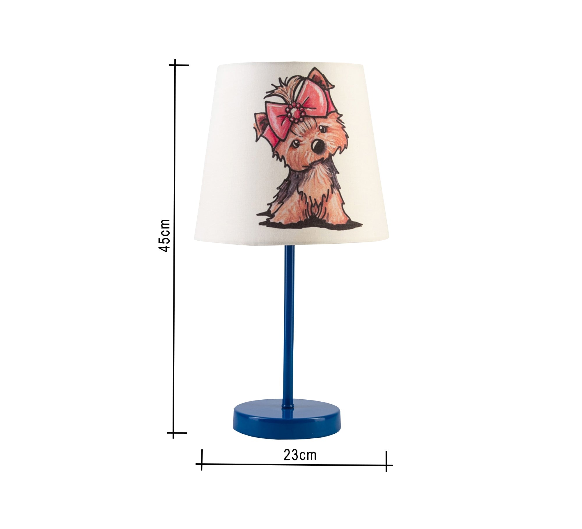 Yorkshire Terrier Lamp: Cute and cuddly design with a blue base - Vitrine Furniture - Lighting