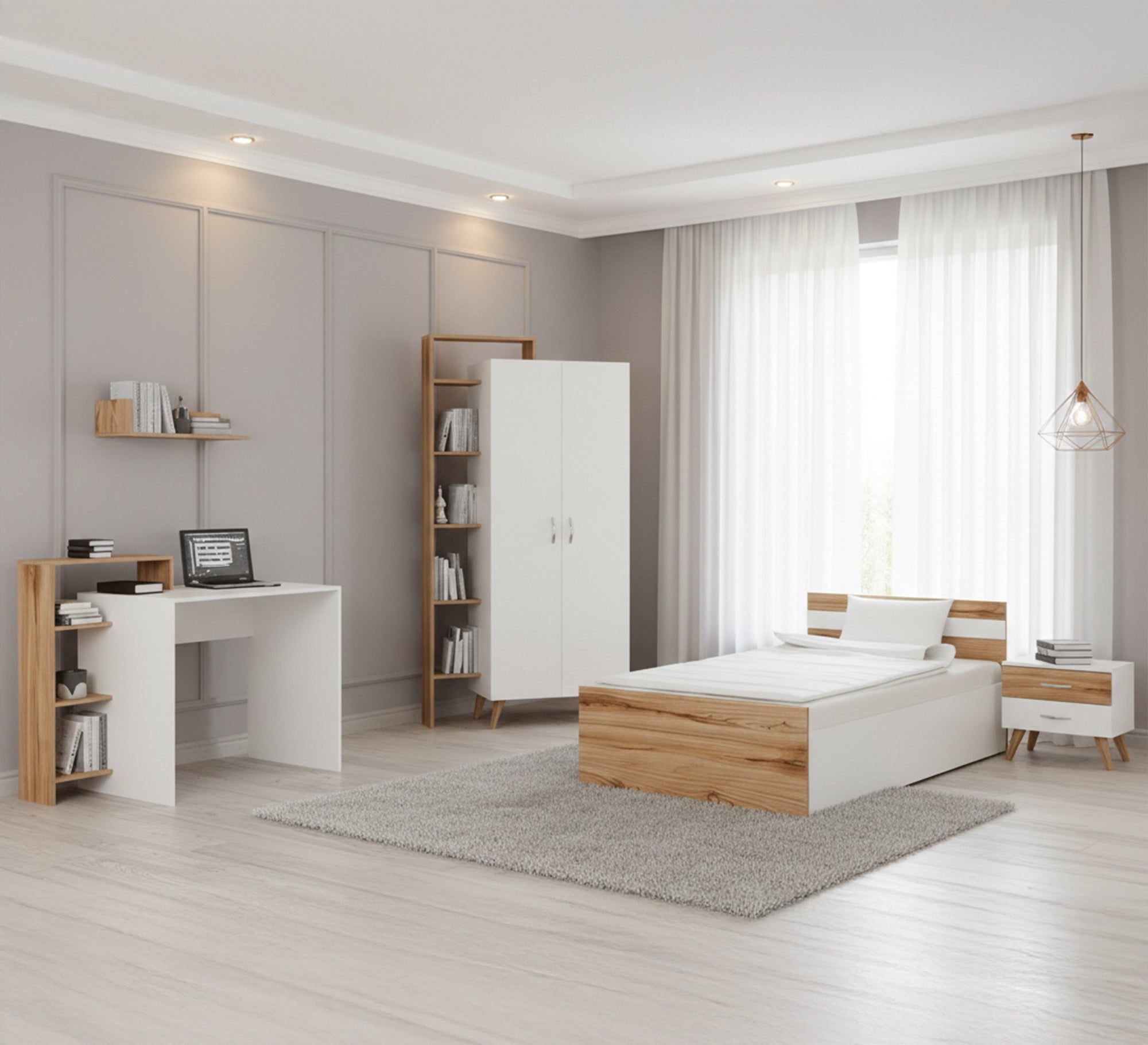 Youth bedroom in white - Vitrine Furniture - Kids Rooms