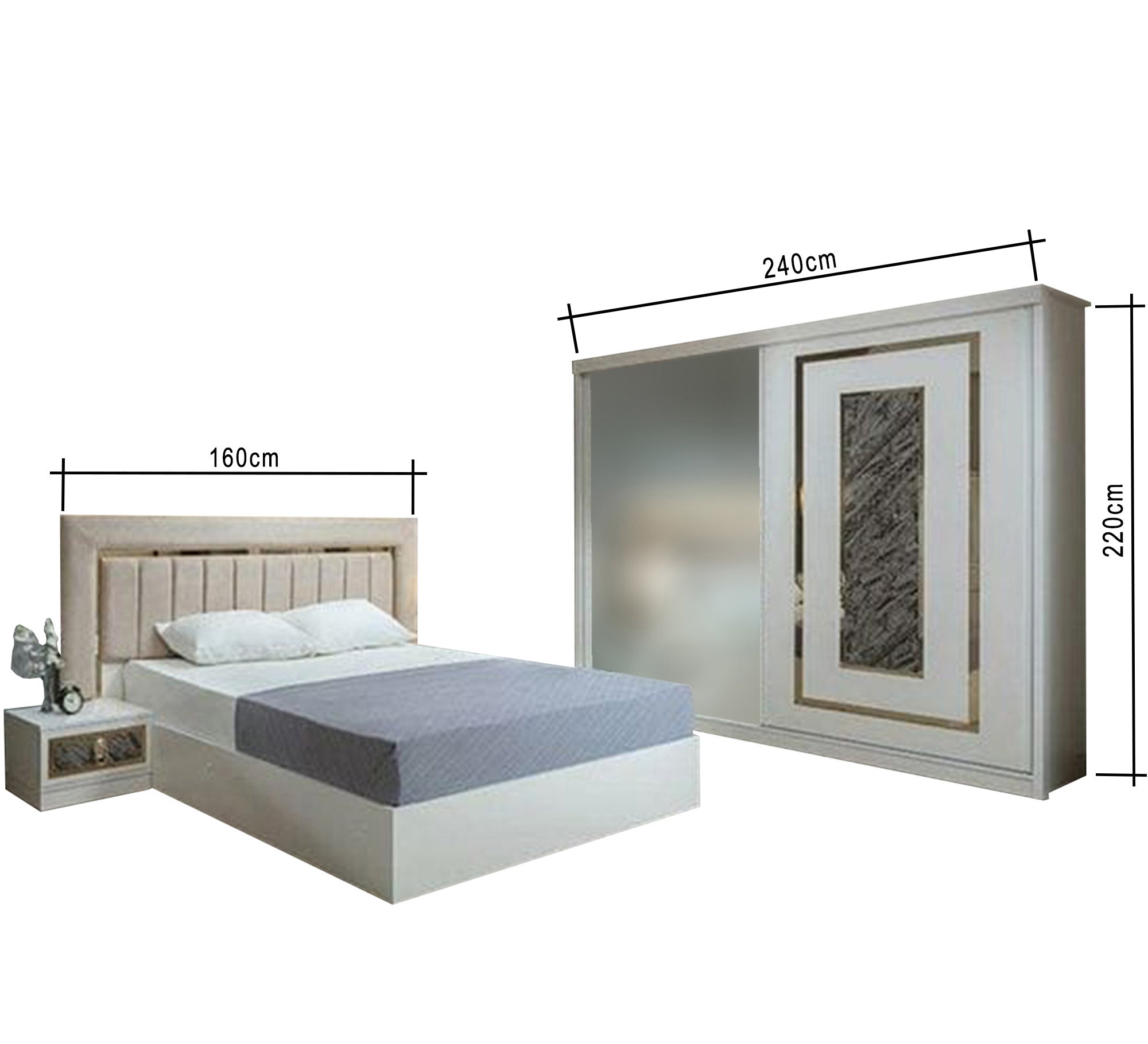 Youth Bedroom with Plush Upholstery - Vitrine Furniture - Bed Sets