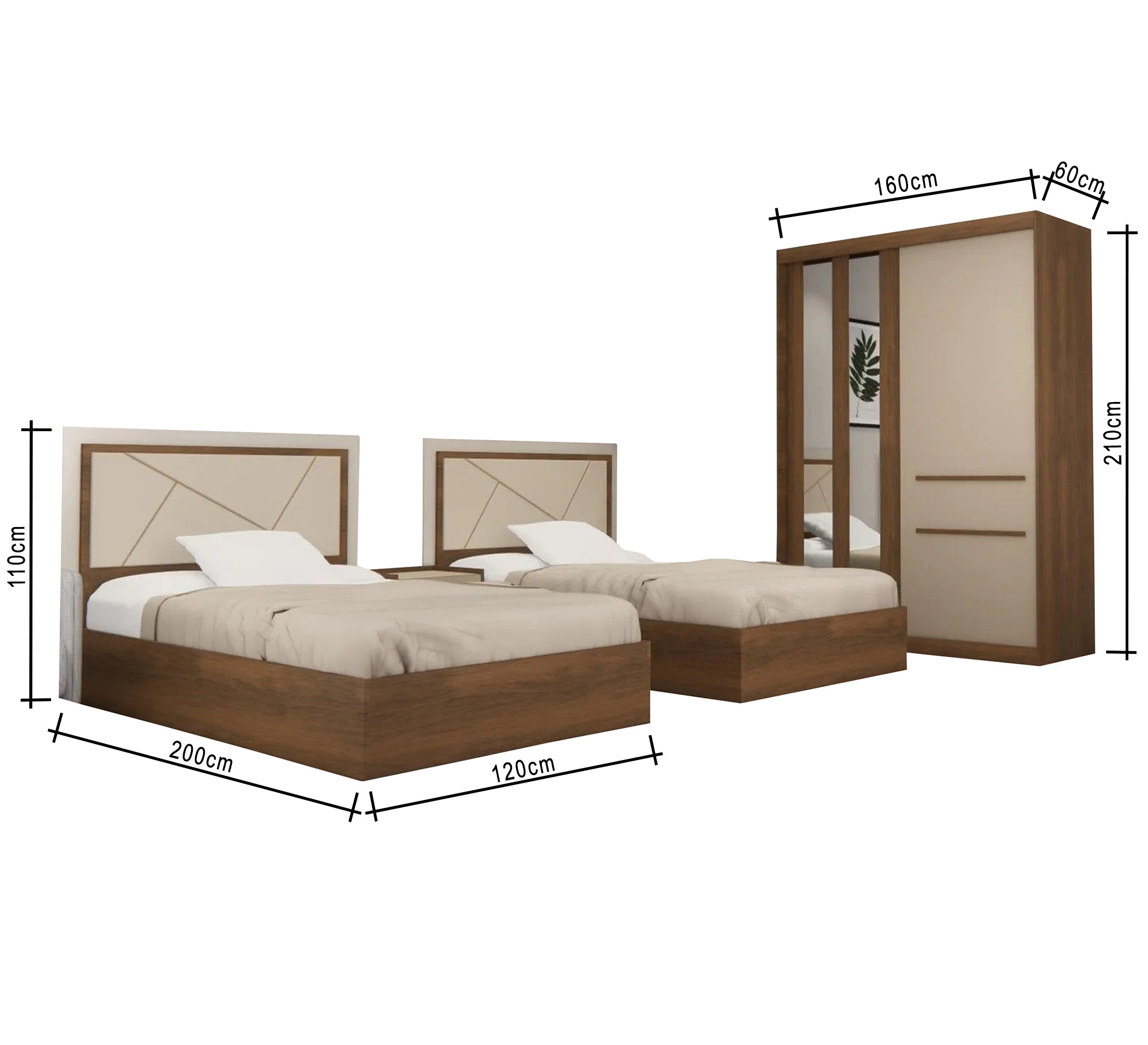 Youth bedroom with two beds - Vitrine Furniture - Furniture