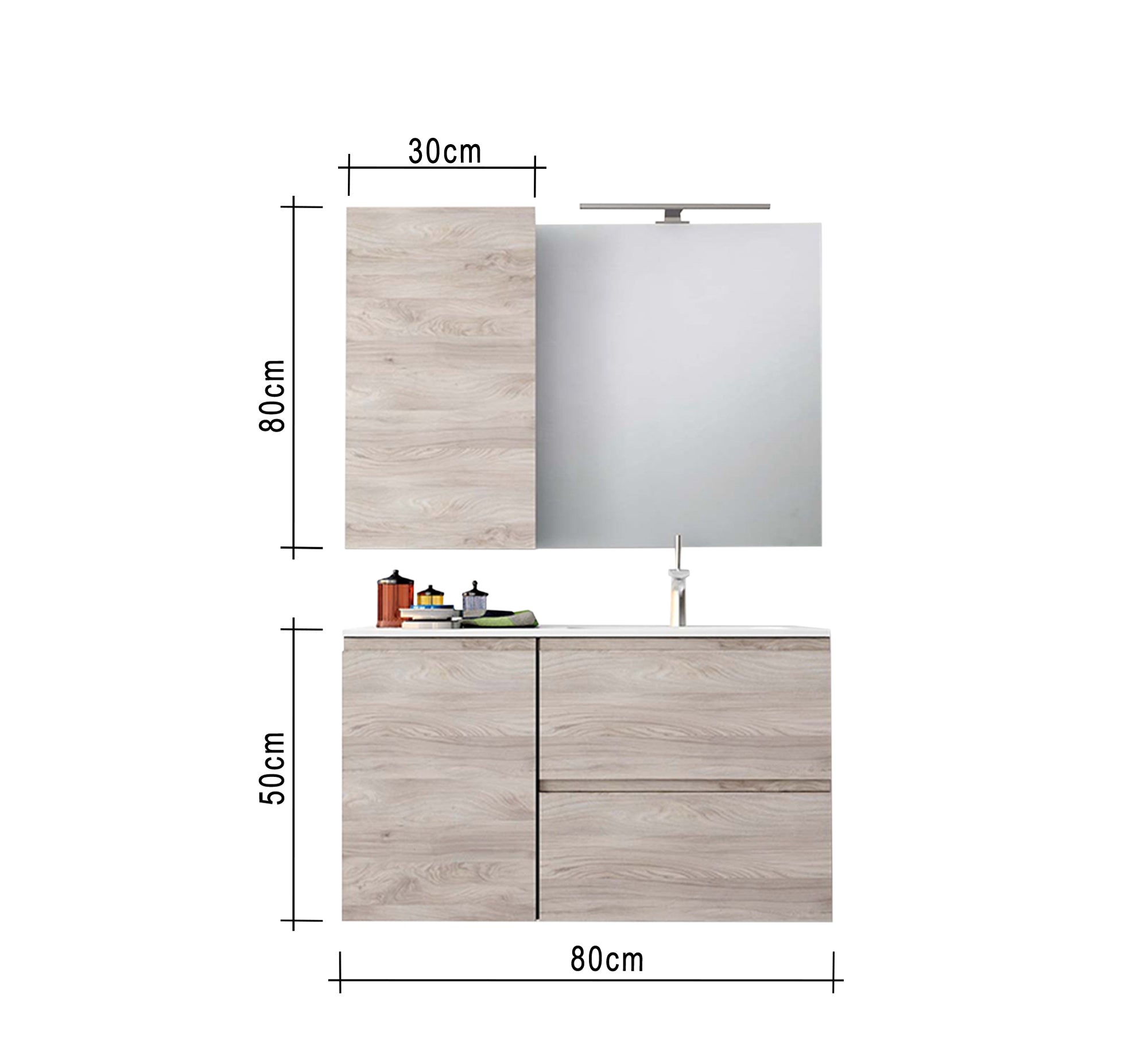 Zenith Light Beige Elegant Bathroom Sink Unit - Sleek & Modern - Vitrine Furniture - Furniture